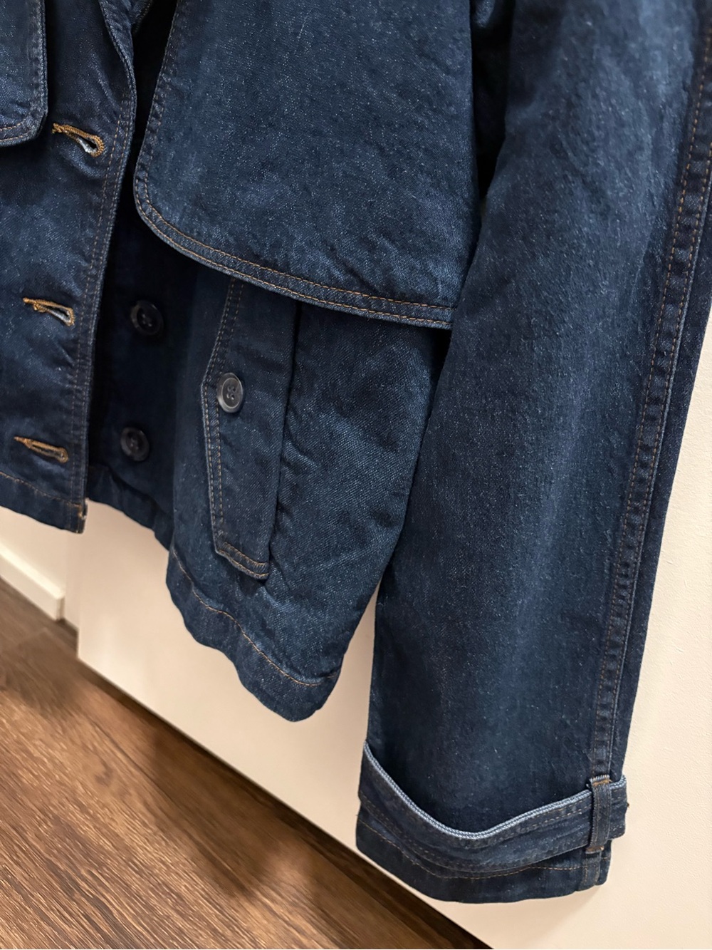 Banana Republic Dark Blue Denim Trench Style Jacket - Picture 4 of 6
